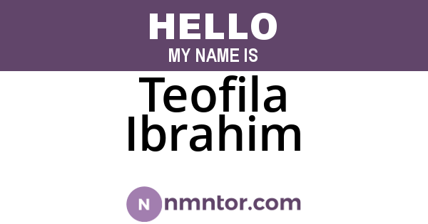 Teofila Ibrahim