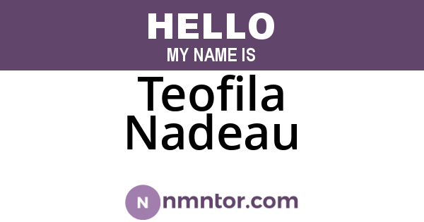 Teofila Nadeau