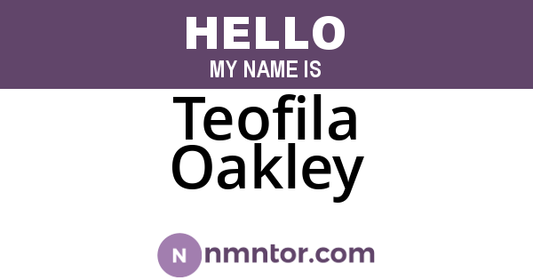 Teofila Oakley