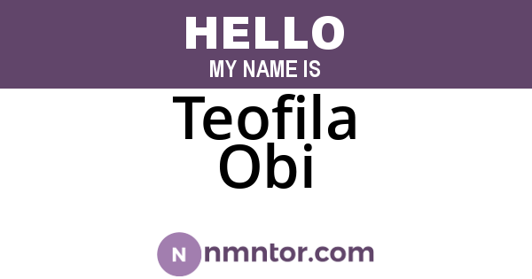 Teofila Obi