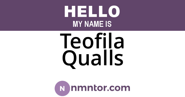 Teofila Qualls