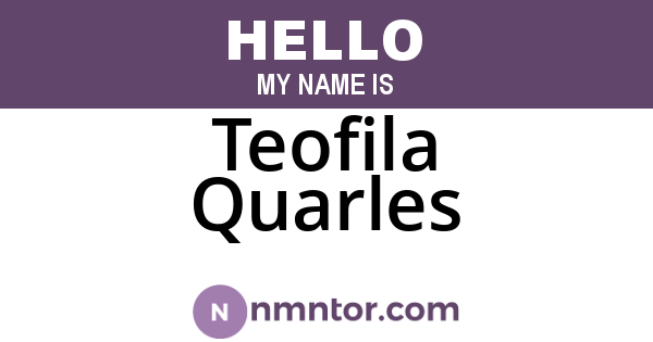 Teofila Quarles