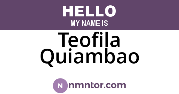 Teofila Quiambao
