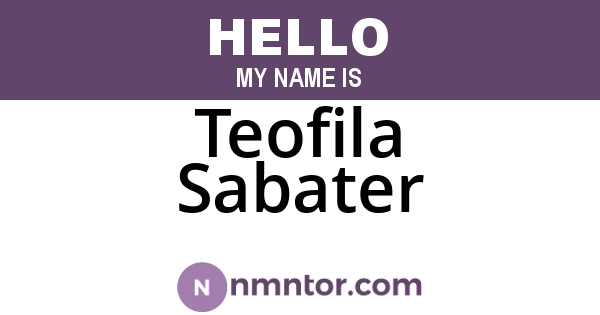 Teofila Sabater