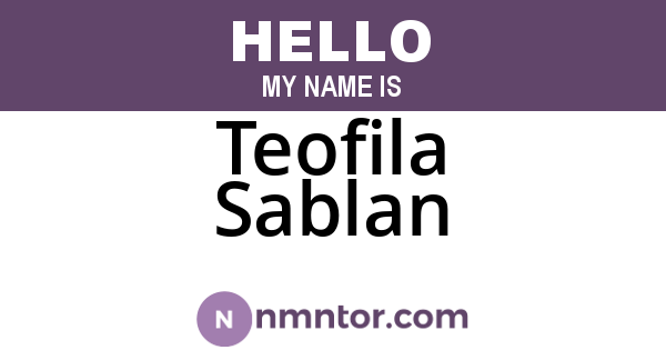 Teofila Sablan