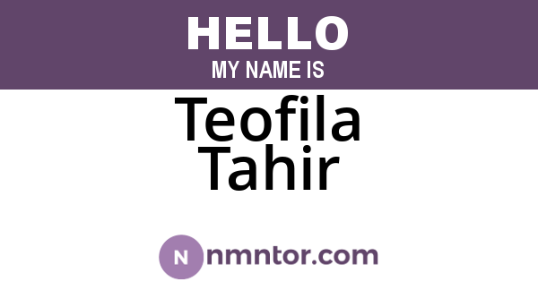 Teofila Tahir
