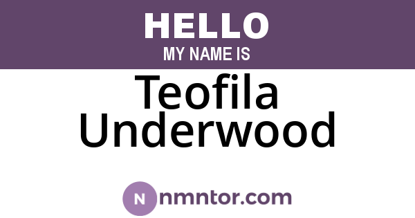 Teofila Underwood