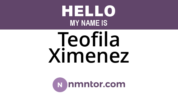 Teofila Ximenez