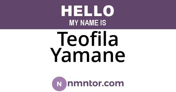 Teofila Yamane