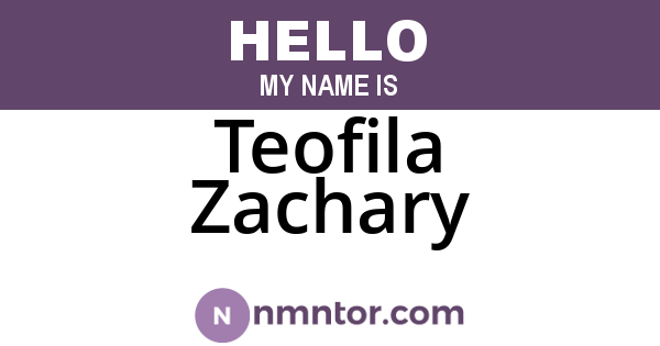 Teofila Zachary