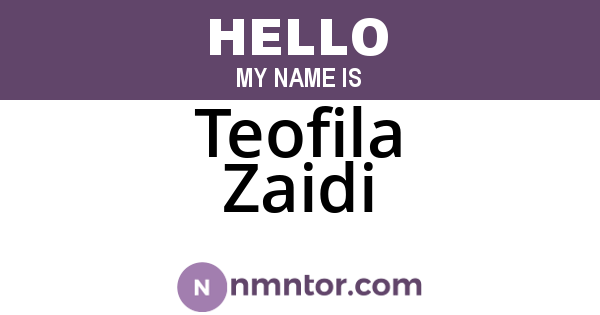 Teofila Zaidi