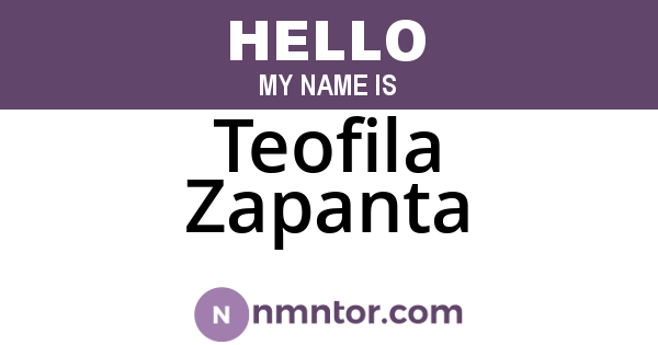 Teofila Zapanta