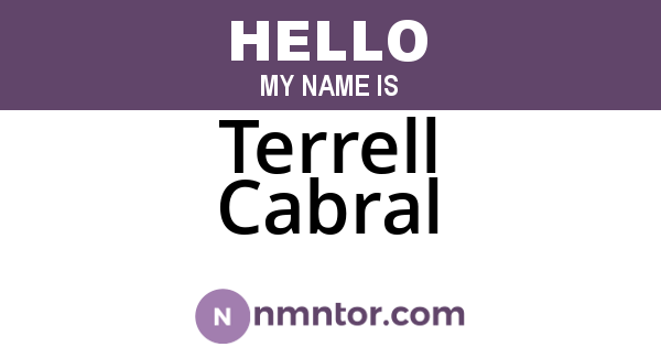 Terrell Cabral