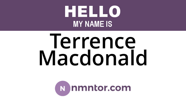 Terrence Macdonald
