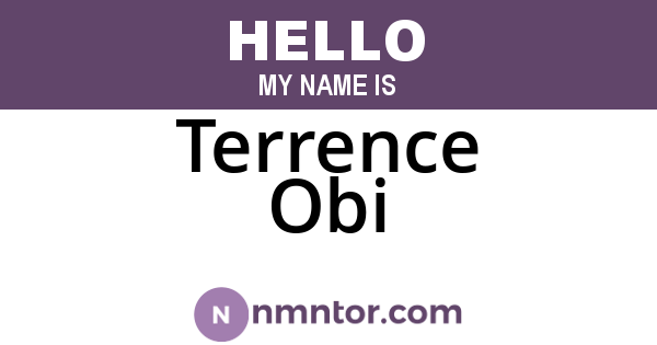 Terrence Obi