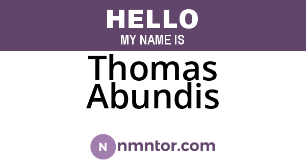 Thomas Abundis