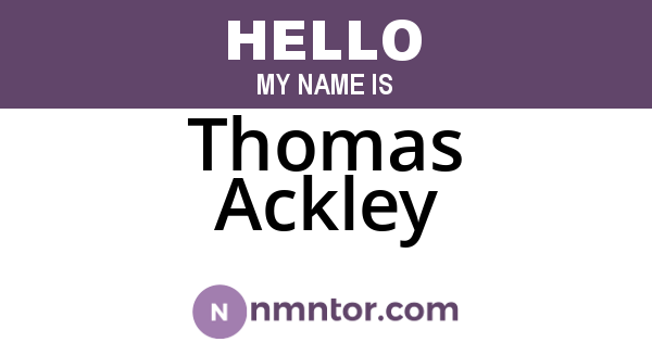 Thomas Ackley