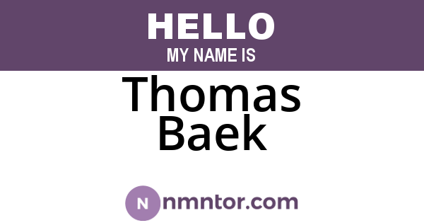 Thomas Baek