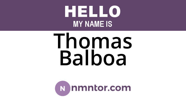 Thomas Balboa