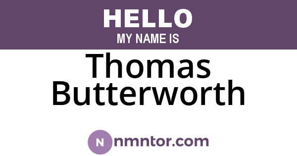 Thomas Butterworth