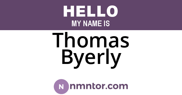 Thomas Byerly