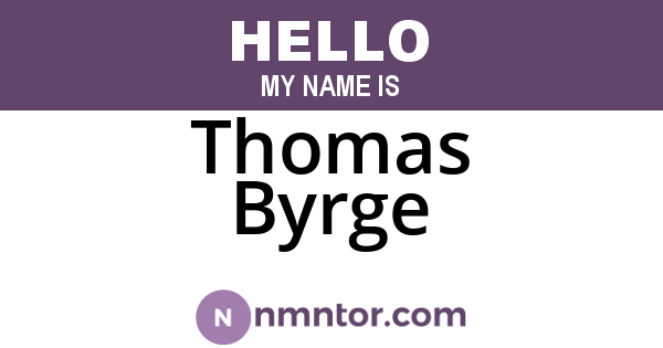 Thomas Byrge