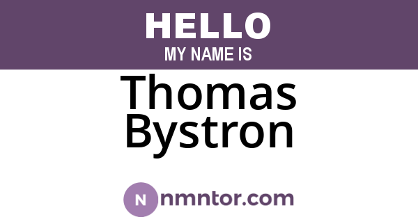 Thomas Bystron