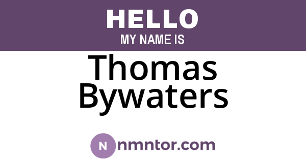 Thomas Bywaters