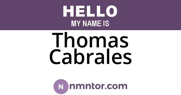 Thomas Cabrales