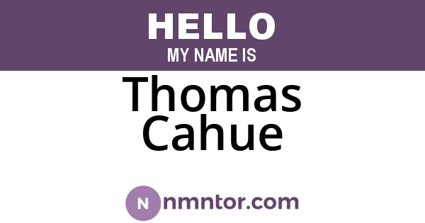 Thomas Cahue