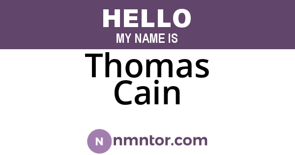 Thomas Cain