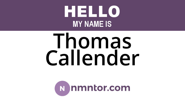 Thomas Callender