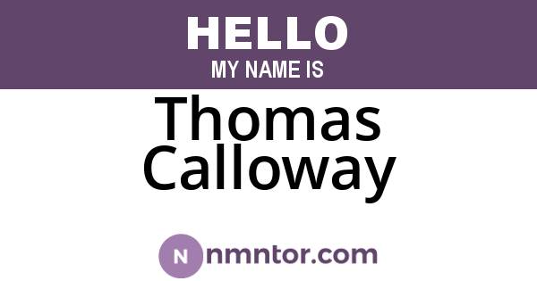 Thomas Calloway