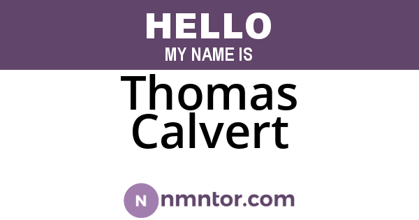 Thomas Calvert