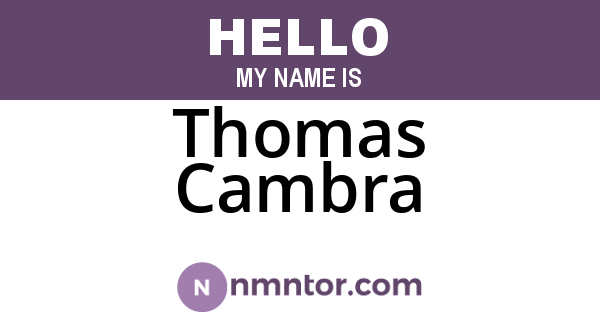 Thomas Cambra