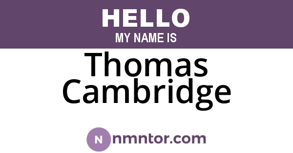 Thomas Cambridge