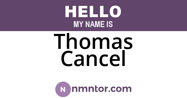 Thomas Cancel