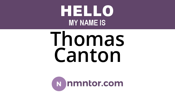 Thomas Canton
