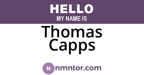 Thomas Capps