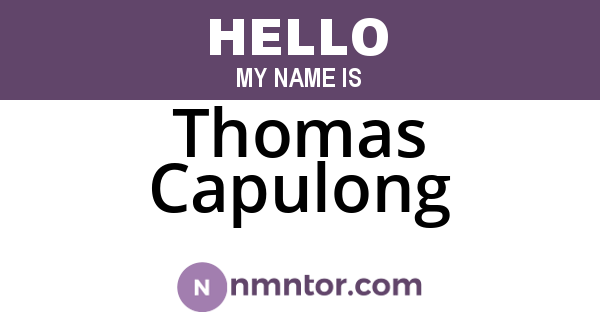 Thomas Capulong