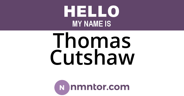 Thomas Cutshaw