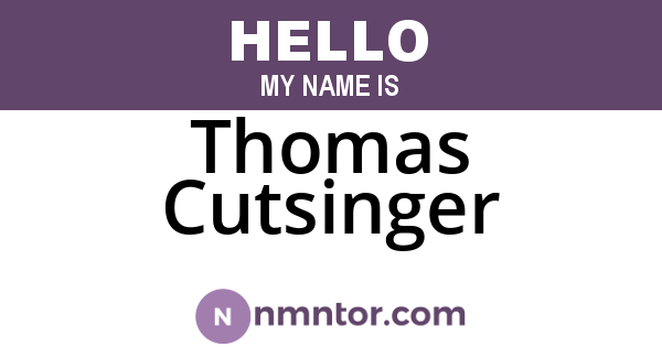 Thomas Cutsinger