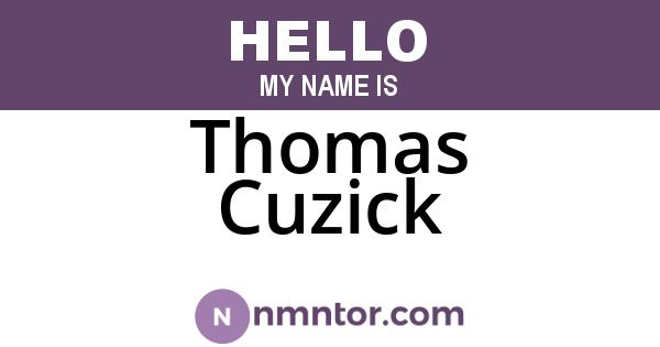 Thomas Cuzick
