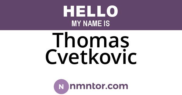 Thomas Cvetkovic