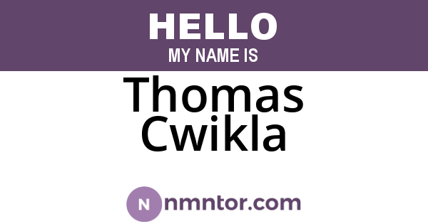 Thomas Cwikla