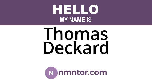 Thomas Deckard