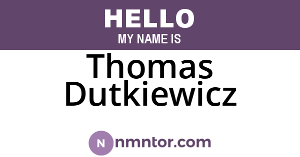 Thomas Dutkiewicz
