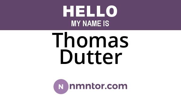 Thomas Dutter