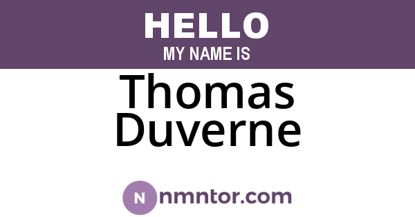 Thomas Duverne