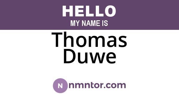 Thomas Duwe